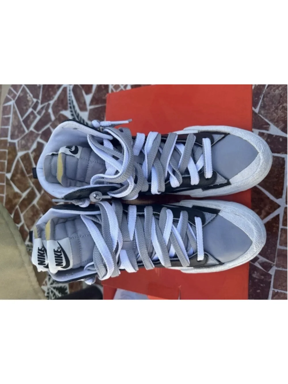 Men's Nike Blazer Mid Sacai Black Grey Size 8 Sneakers